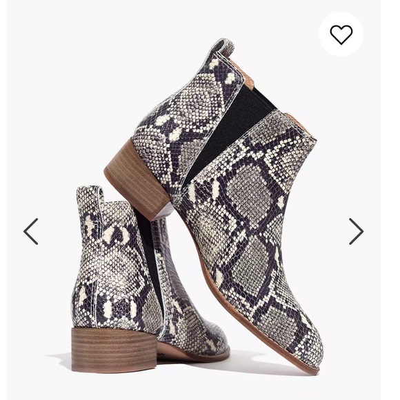 NEW • Madewell • Carina Snake Leather Ankle Boots - Picture 3 of 8